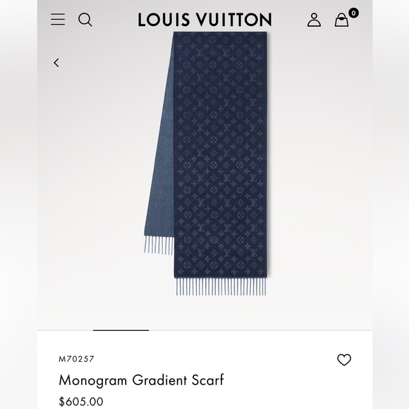 Louis Vuitton cashmere wool navy blue scarf new with tags - Picture 6 of 8